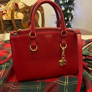NWOT Ralph Lauren Red Top Handle Satchel - PERFECT TOR THE HOLIDAYS!